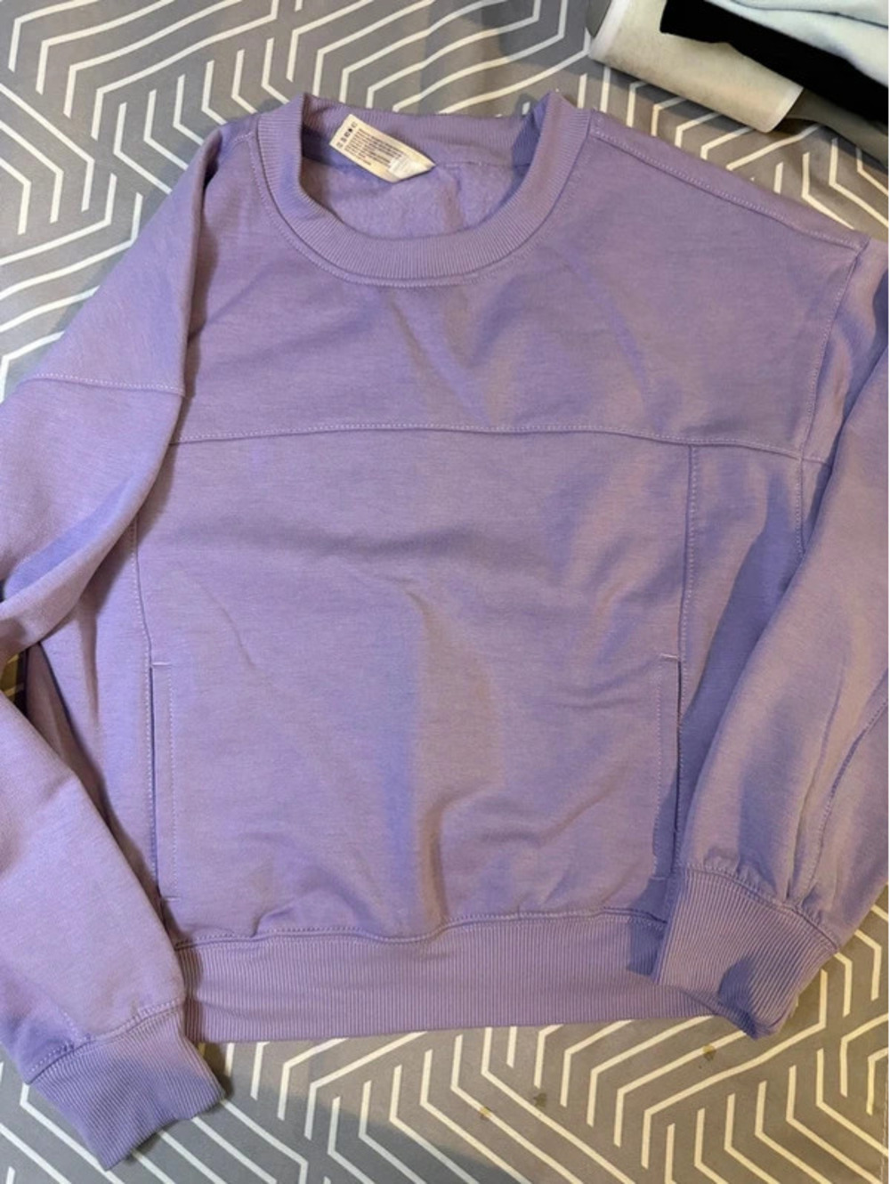 90 Degree by Reflex Girls Medium Lavender Crewneck Pullover Sweatshirt